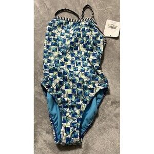 Size 32 Dolfin Uglies Print V-Back One Piece Swimsuit DS0510